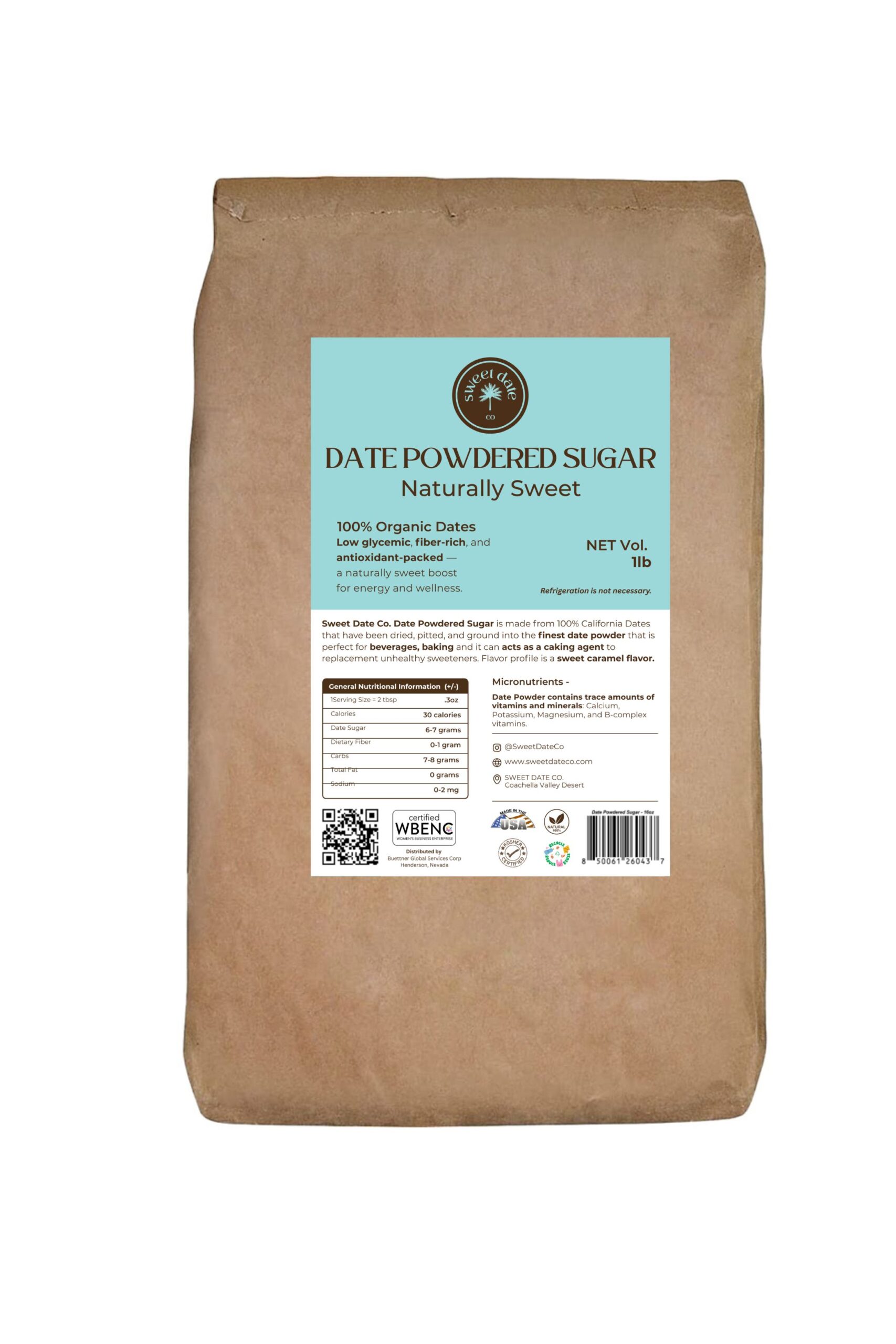 Date Powdered Sugar 1 lb Bag Date Powdered Sugar 1lb Bag Sweet Date Co