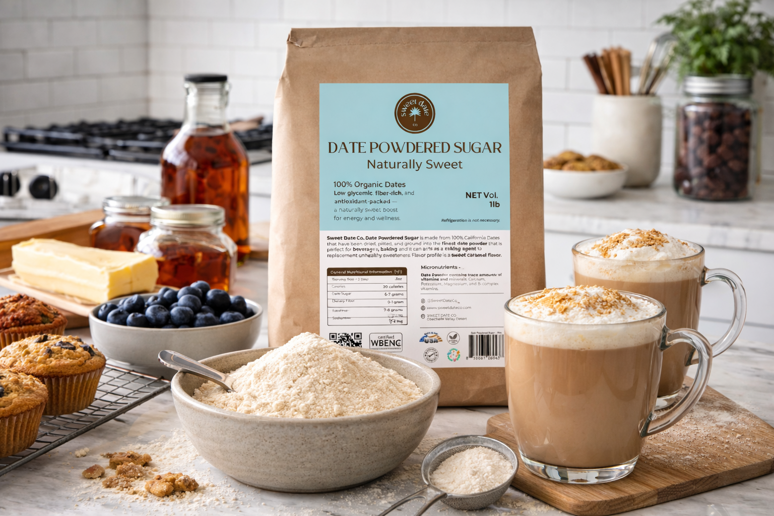 Date Powdered Sugar 1lb Bag Kitchen Date Powdered Sugar 1lb Bag